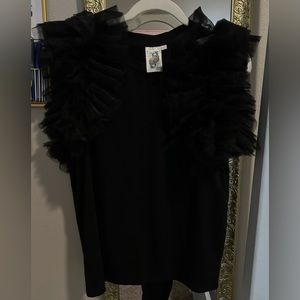 Queen of sparkles black tulle shirt